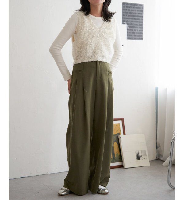 VENCE share style「畦編みショートベスト」|ニット・セーター|