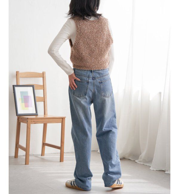 VENCE share style「畦編みショートベスト」|ニット・セーター|