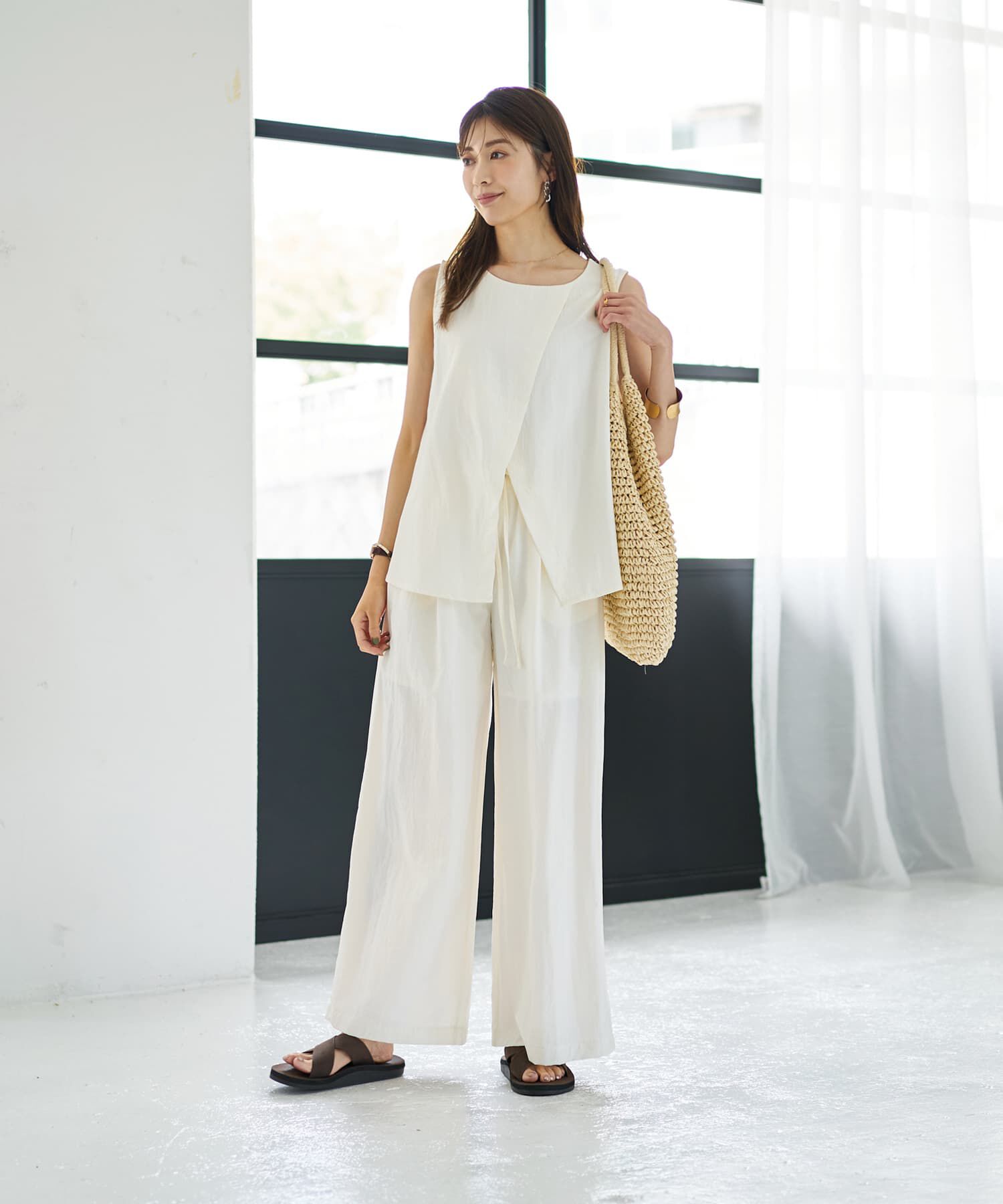 STYLE DELI「合わせフロントセットアップ」|シャツ・ブラウス|オフホワイト