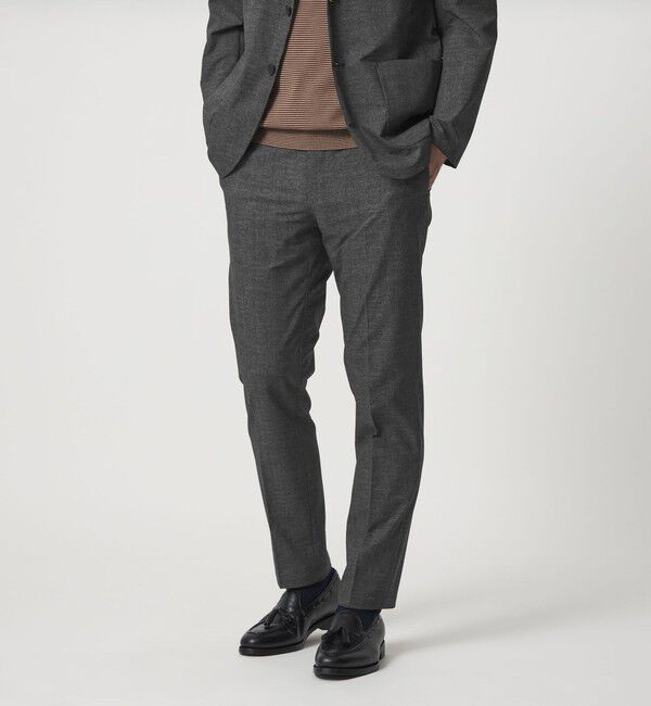 UNITED ARROWS「COOL DOTS プリント ノープリーツ テーパード パンツ UA COZY ウォッシャブル 2WAYストレッチ」|スラックス|