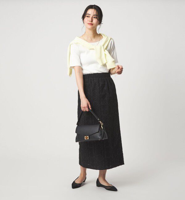 UNITED ARROWS green label relaxing「ブライトリブ ボートネック 5分袖 プルオーバー カットソー」|Tシャツ・カットソー|