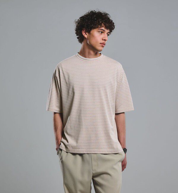 UNITED ARROWS green label relaxing「フェード ボーダー クルーネック 半袖 Tシャツ」|Tシャツ・カットソー|LT.GRAY
