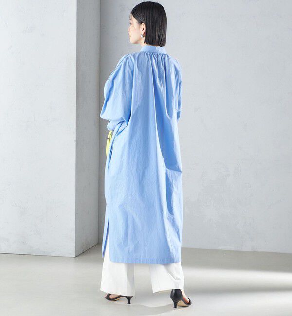 SHIPS for women「〈手洗い可能〉近江晒 タイプライター パールモチーフ ワンピース 24SS ◇」|ワンピース|
