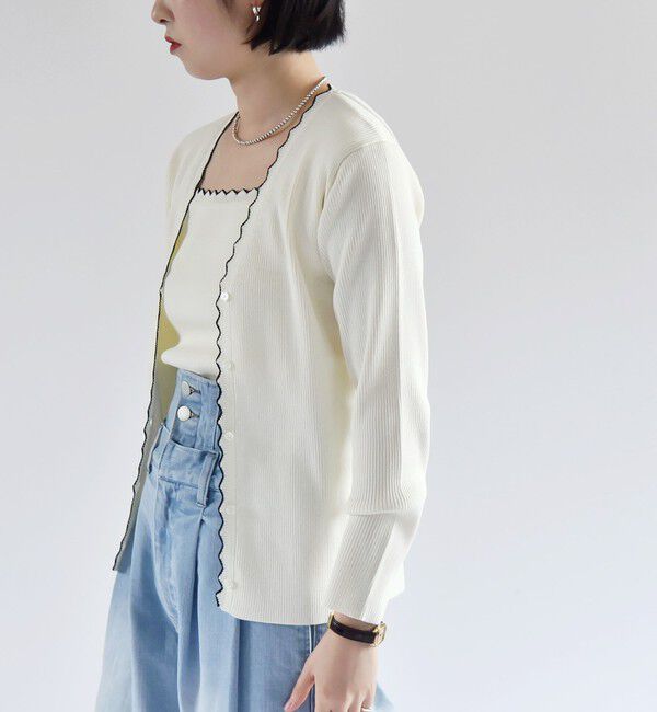 quaranciel「quaranciel:〈手洗い可能〉スカラップ カーディガン & タンクトップ アンサンブル」|カーディガン|