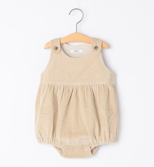 SHIPS KIDS「SHIPS KIDS:コーデュロイ オーバーオール ロンパース」|ロンパース|アイボリー