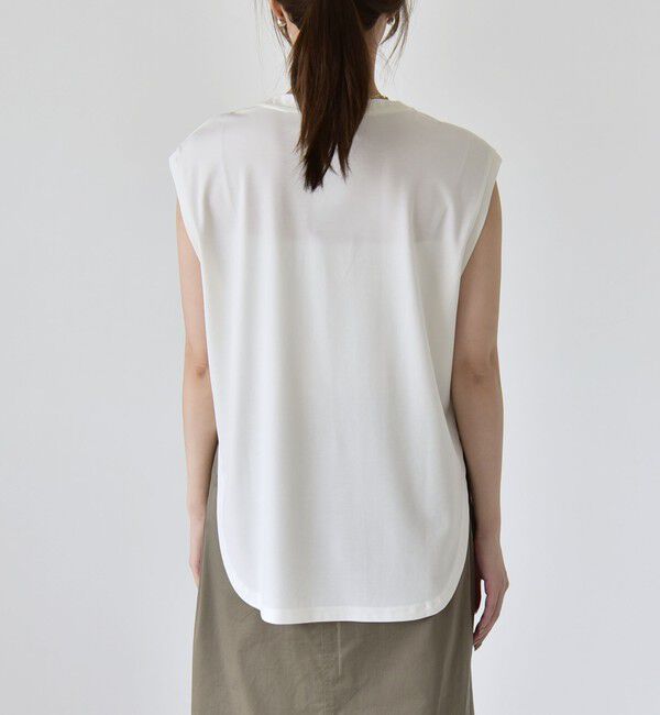 quaranciel「《予約》quaranciel:〈洗濯機可能〉スパンコール ロゴ 刺繍 フレンチスリーブ TEE」|Tシャツ・カットソー|
