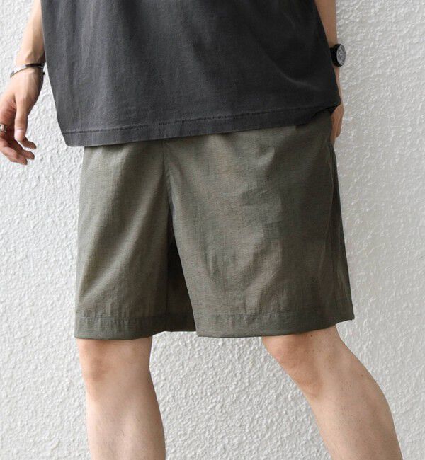 SHIPS any「SHIPS any:〈接触冷感/UVカット〉VEILICE イージーショーツ(セットアップ対応)◆」|その他|オリーブ