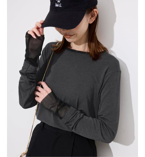 SLOBE IENA「《吸湿発熱》ウォームレイヤードスリーブロンTEE」|Tシャツ・カットソー|