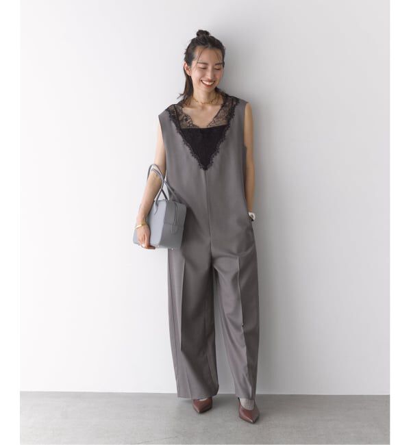 VERMEIL par iena「《一部カラーWEB限定／予約》Lace Neck オールインワン」|オールインワン|