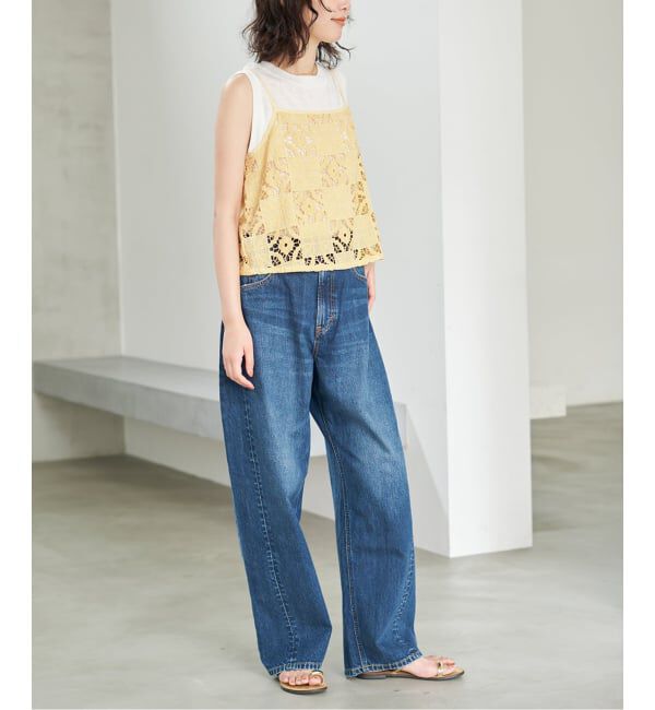 SLOBE IENA「《予約》Indiaスクエア刺繍キャミ」|キャミソール|