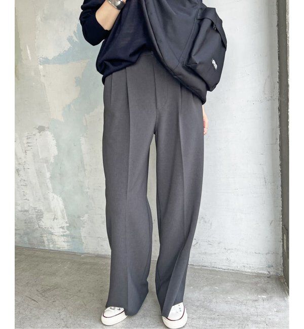 Spick and Span「≪追加≫ダブルクロスツータックパンツ」|スラックス|