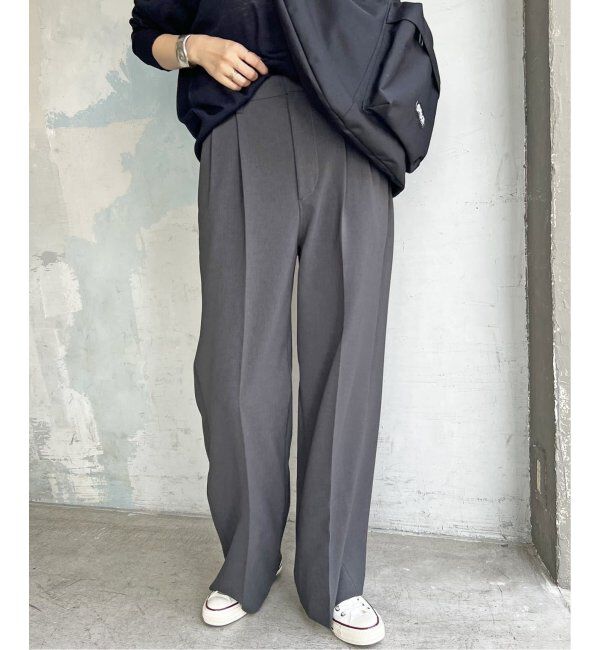 Spick and Span「≪追加≫ダブルクロスツータックパンツ」|スラックス|