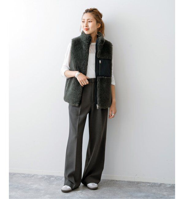 Spick and Span「≪追加≫ダブルクロスツータックパンツ」|スラックス|