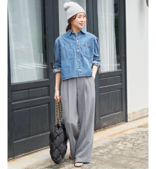 Spick and Span「≪追加≫ダブルクロスツータックパンツ」|スラックス|