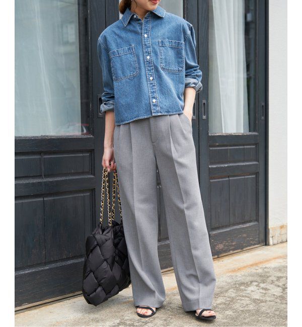 Spick and Span「≪追加≫ダブルクロスツータックパンツ」|スラックス|