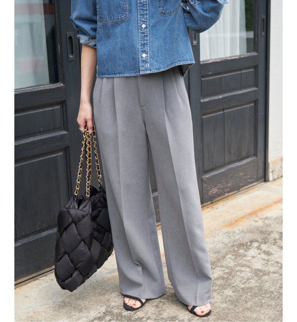 Spick and Span「≪追加≫ダブルクロスツータックパンツ」|スラックス|