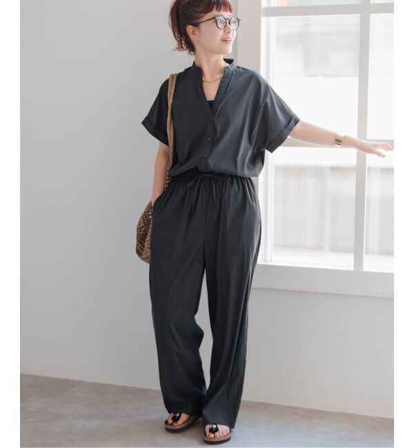 Spick and Span「《一部店舗+WEB限定 / 追加》フィブリルオールインワン」|オールインワン|ブラック