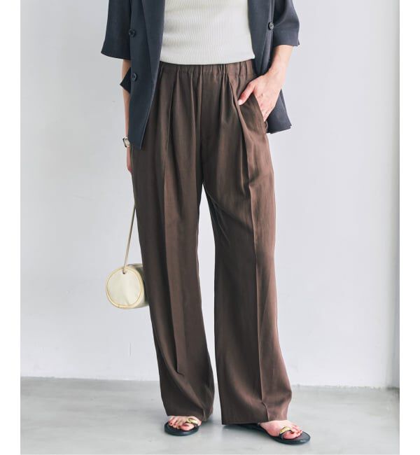Spick and Span「《手洗い可》ハイブリッドリネンイージーパンツ」|スラックス|