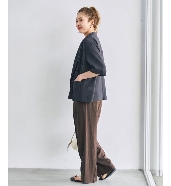 Spick and Span「《手洗い可》ハイブリッドリネンイージーパンツ」|スラックス|