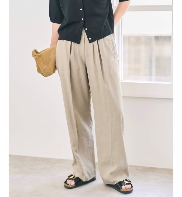 Spick and Span「《手洗い可》ハイブリッドリネンイージーパンツ」|スラックス|