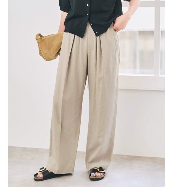 Spick and Span「《手洗い可》ハイブリッドリネンイージーパンツ」|スラックス|