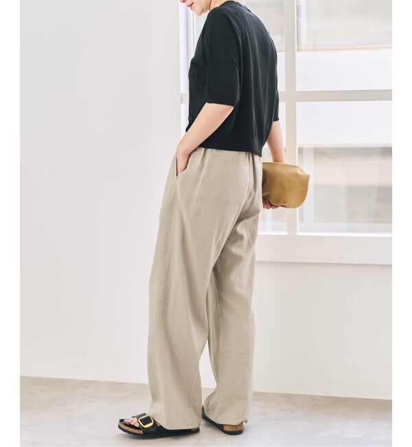 Spick and Span「《手洗い可》ハイブリッドリネンイージーパンツ」|スラックス|