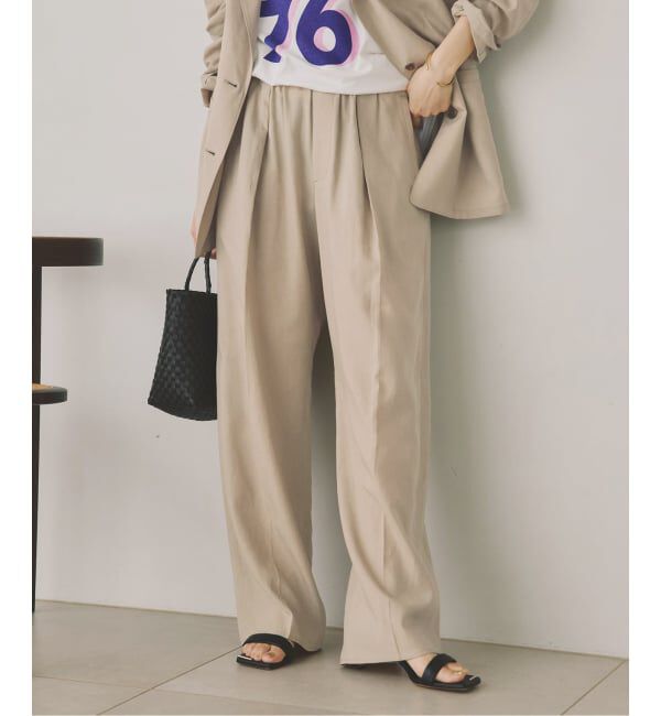 Spick and Span「《手洗い可》ハイブリッドリネンイージーパンツ」|スラックス|