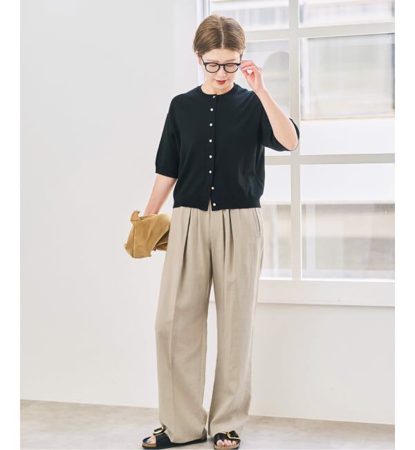 Spick and Span「《手洗い可》ハイブリッドリネンイージーパンツ」|スラックス|