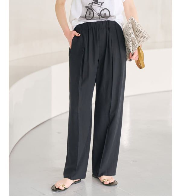 Spick and Span「《手洗い可》ハイブリッドリネンイージーパンツ」|スラックス|