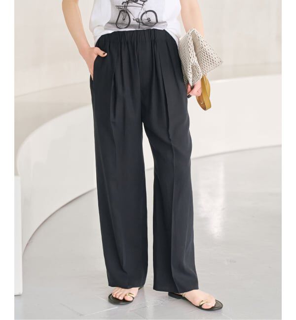 Spick and Span「《手洗い可》ハイブリッドリネンイージーパンツ」|スラックス|