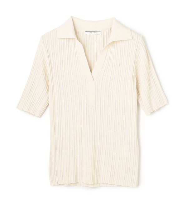 BEIGE,「【Oggi掲載】LABRADO / ランダムリブ スキッパーニット」|ニット・セーター|