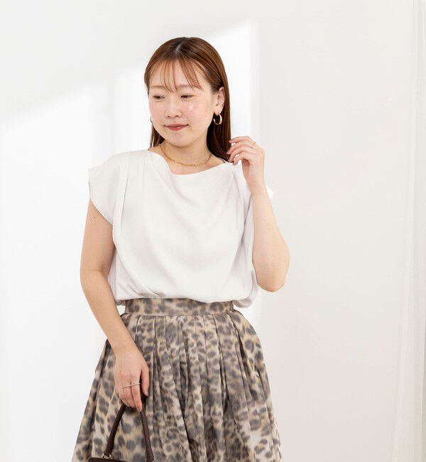 NOLLEY'S sophi「《セットアップ対応》ウォッシャブルピーチサテンフレンチブラウス」|シャツ・ブラウス|