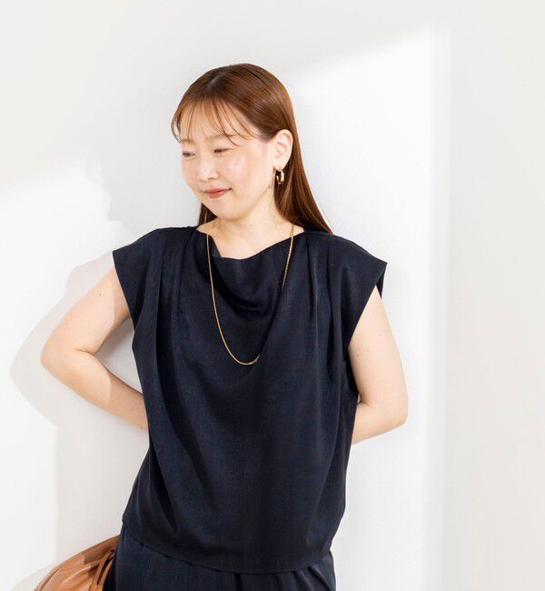 NOLLEY'S sophi「《セットアップ対応》ウォッシャブルピーチサテンフレンチブラウス」|シャツ・ブラウス|