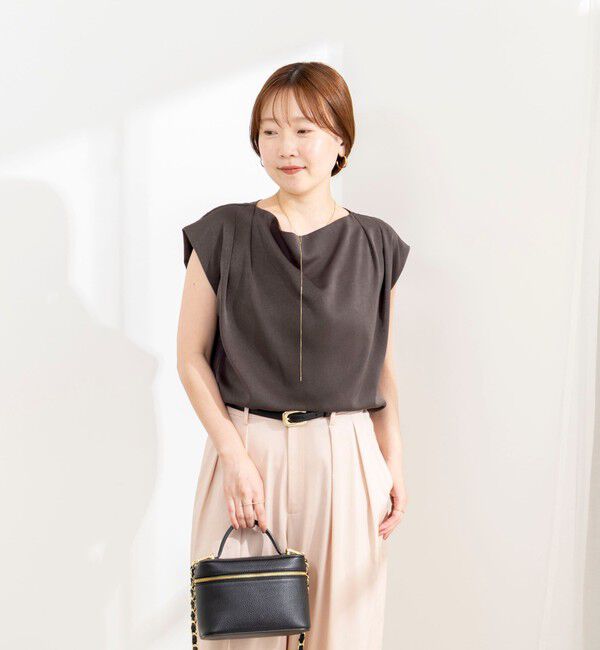 NOLLEY'S sophi「《セットアップ対応》ウォッシャブルピーチサテンフレンチブラウス」|シャツ・ブラウス|