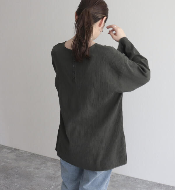 fredy emue「【fredy emue】リネン混Tシャツブラウス」|シャツ・ブラウス|チャコールグレー