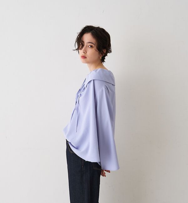 Rouge vif「オーバーカラー変形 テントラインブラウス」|シャツ・ブラウス|