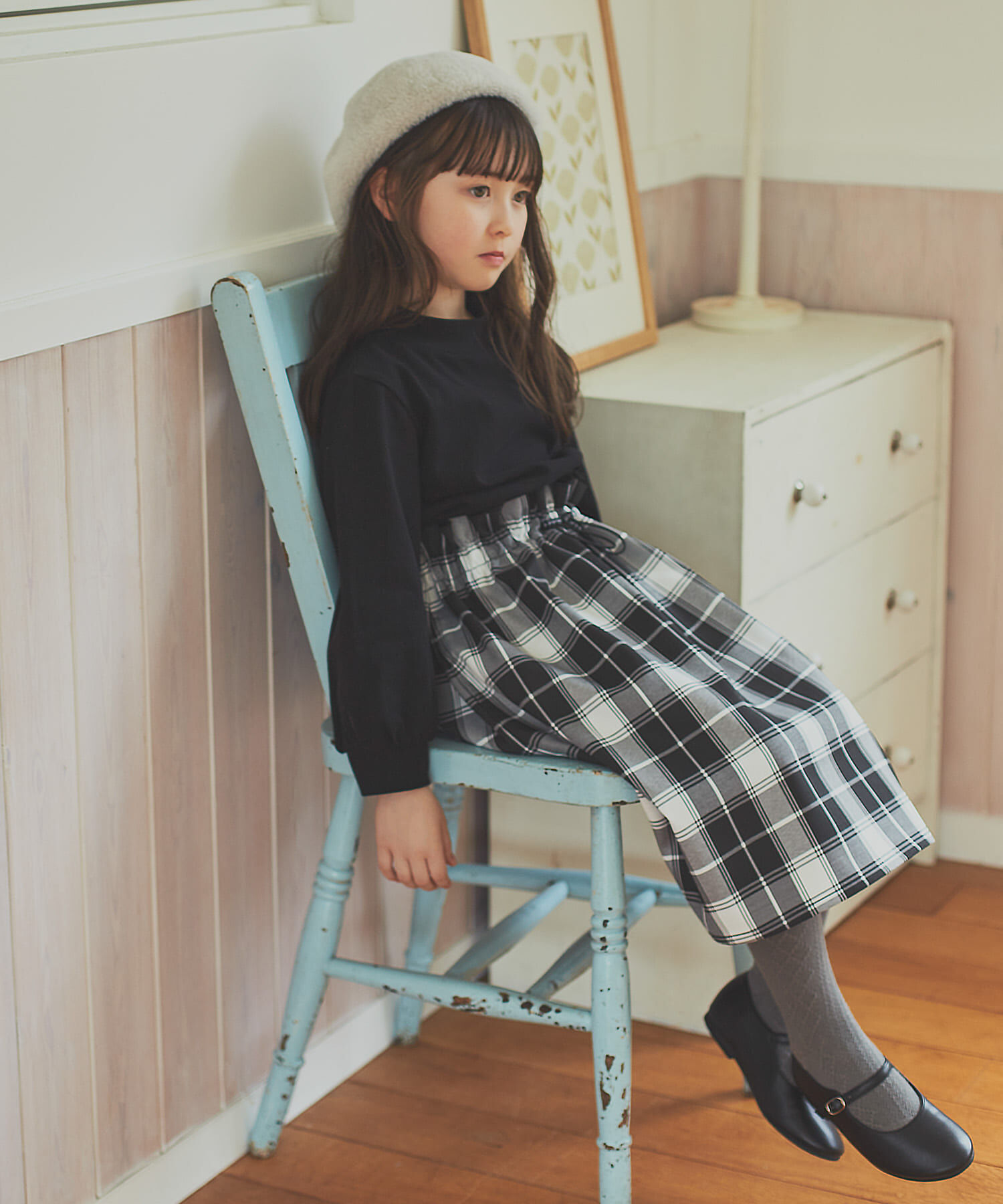 URBAN RESEARCH DOORS「ドロストドッキングワンピース(KIDS)」|ワンピース|ブラック