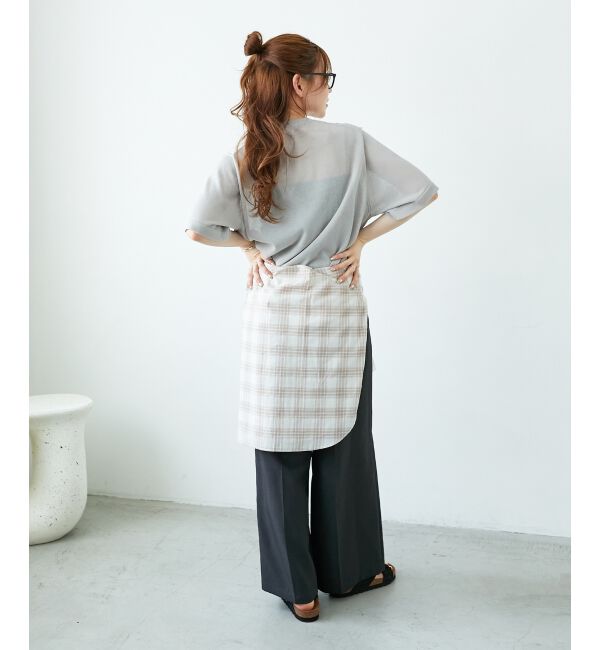  「《手洗い可能》シアー刺繍ハーフスリーブニット」|ニット・セーター|