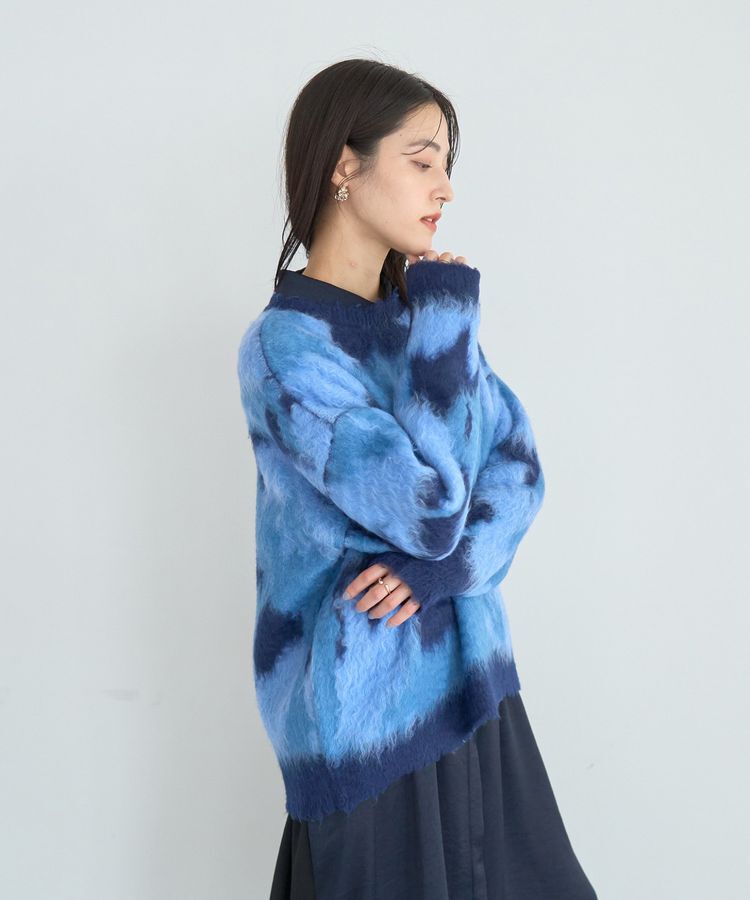 YECCA VECCA「フラワー柄シャギーニット」|ニット・セーター|