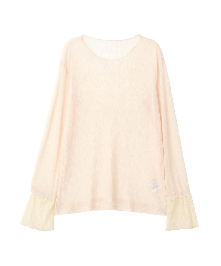 YECCA VECCA「袖レースシアートップス」|Tシャツ・カットソー|