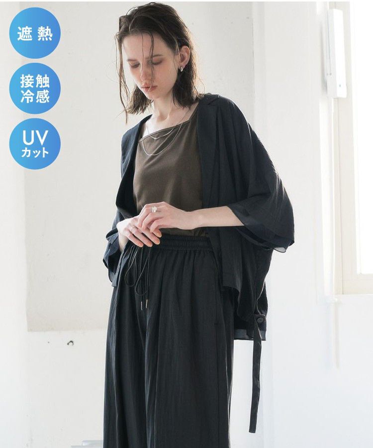 Editt by YECCA VECCA「尾崎紗代子さん着用【UVカット/接触冷感/遮熱】COOL袖シアージャケット」|テーラードジャケット|Charcoal Gray