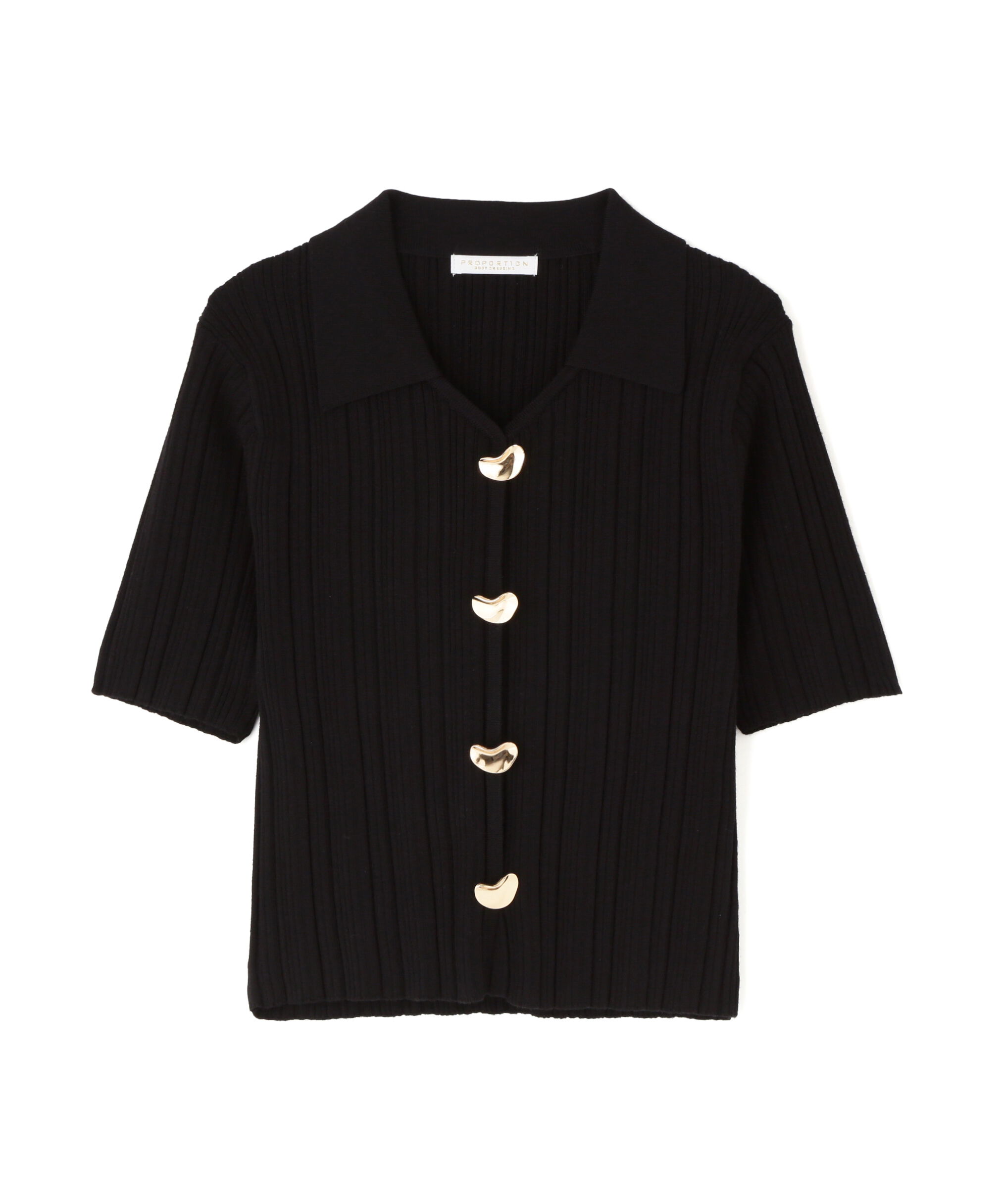 PROPORTION BODY DRESSING「衿付きランダムリブニット 26SS」|ニット・セーター|