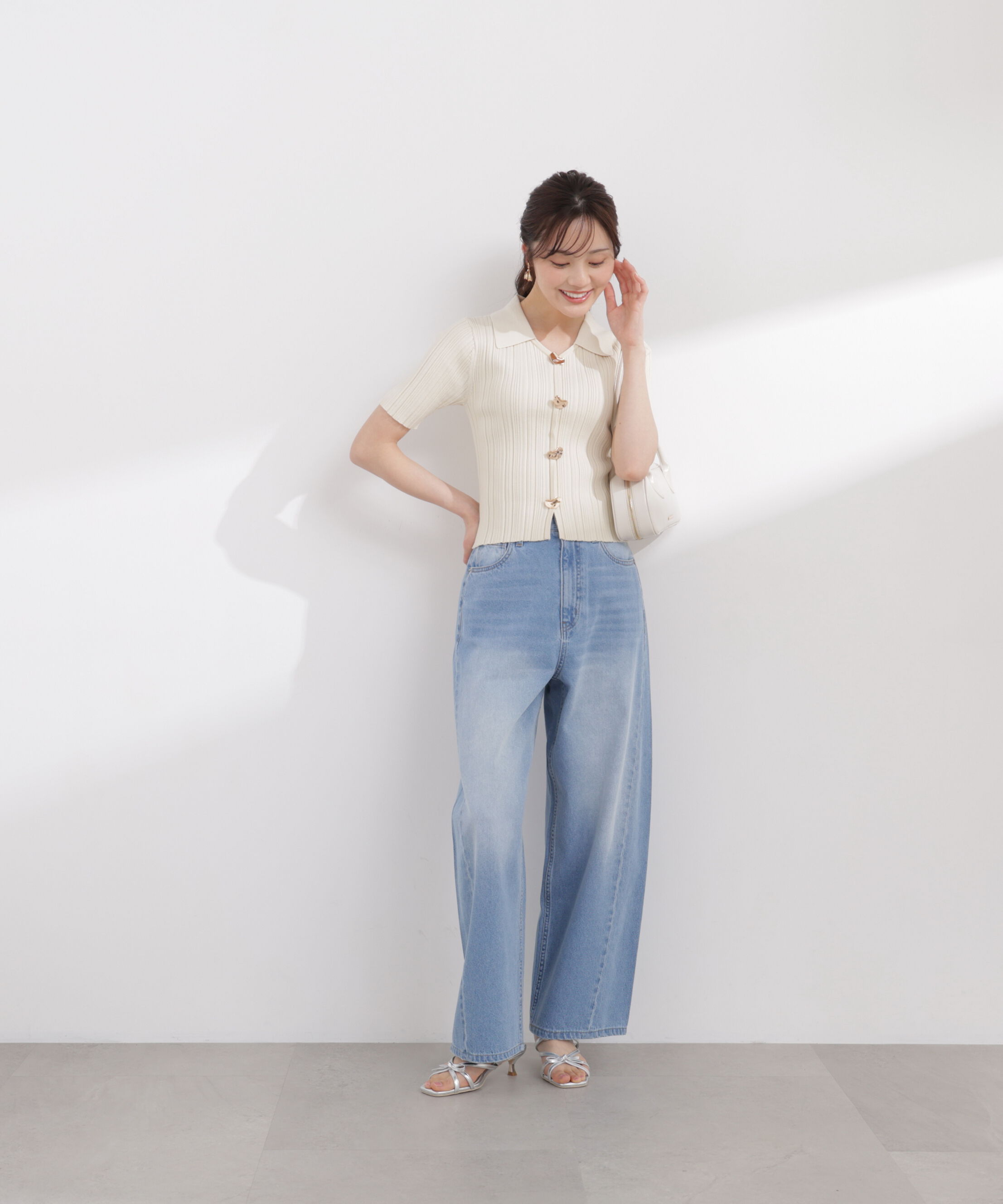 PROPORTION BODY DRESSING「衿付きランダムリブニット 26SS」|ニット・セーター|