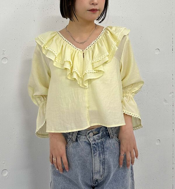 archives「ピコレースラッフル２ｗａｙブラウス」|シャツ・ブラウス|YELLOW