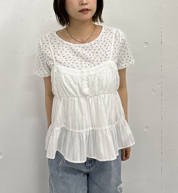 archives「花柄針抜きカットＴＯＰＳ&times;からみ刺繍フレアキャミＳＥＴ」|カーディガン|