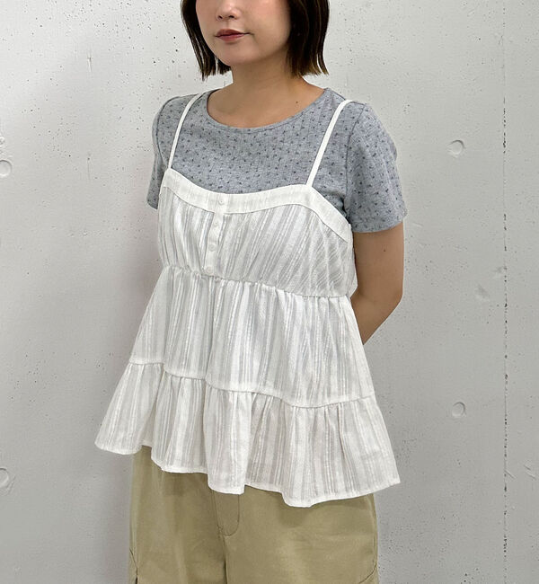 archives「花柄針抜きカットＴＯＰＳ&times;からみ刺繍フレアキャミＳＥＴ」|カーディガン|