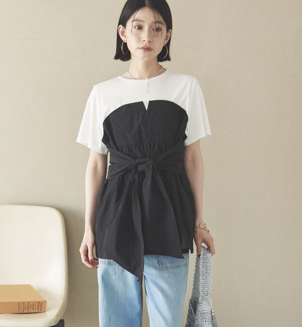 Doux archives「カットドッキングペプラムトップス」|Tシャツ・カットソー|