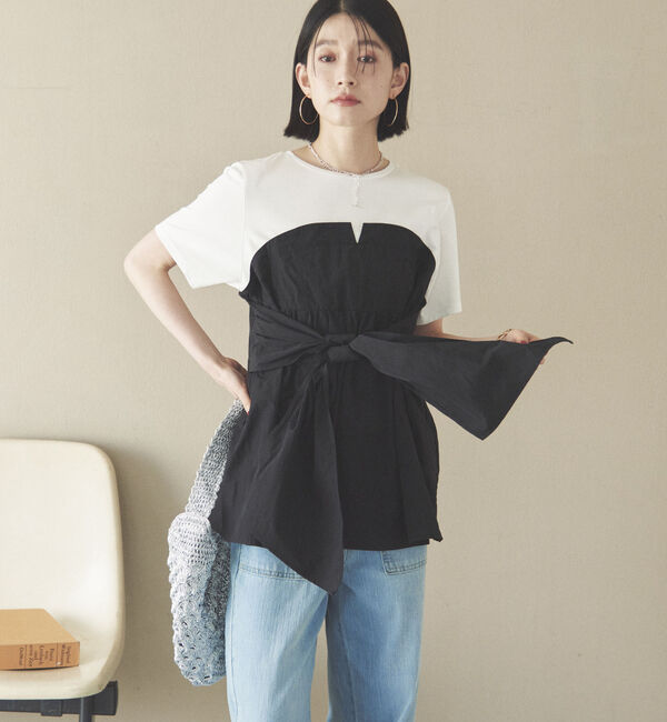 Doux archives「カットドッキングペプラムトップス」|Tシャツ・カットソー|