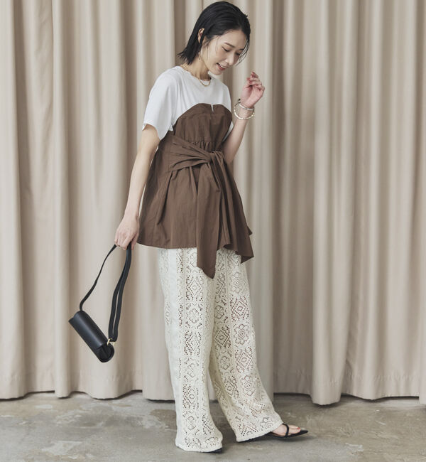 Doux archives「カットドッキングペプラムトップス」|Tシャツ・カットソー|