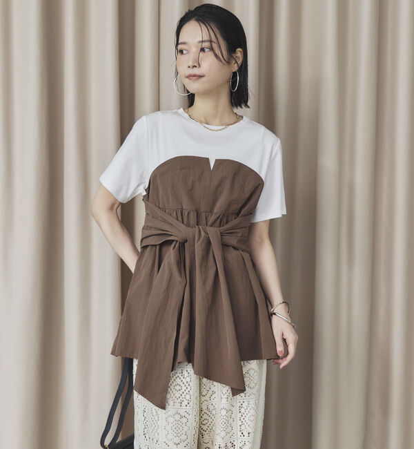 Doux archives「カットドッキングペプラムトップス」|Tシャツ・カットソー|